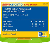 Live cricket desktop scorecard
