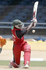 Vusi Sibanda hits out on his way to 116 during ZImbabwe's win over Bermuda © International Cricket Council