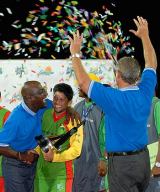 Guyana beat Trinidad in the Stanford 20/20 Final at Antigua, taking the $1m prize money © Joseph Jones